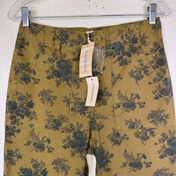 Sundance Pants Womens 2 Berenice Floral Everyday Straight Leg Boho Cottage NEW - Picture 4 of 12